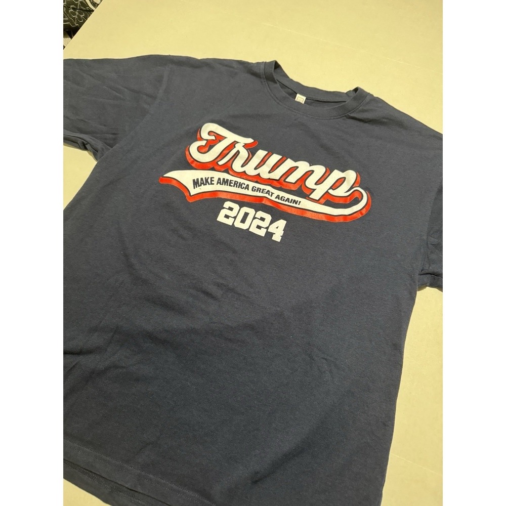 Trump Maga 2024 Re-Elect Blue Baseball Tee, Large T-shirt‎